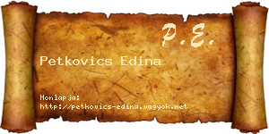 Petkovics Edina névjegykártya