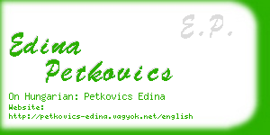 edina petkovics business card